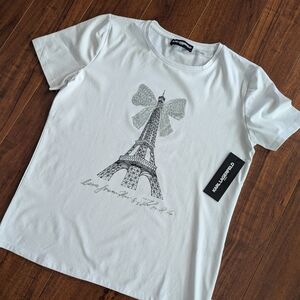 Karl Lagerfeld Kids White Eiffel Tower T-Shirt